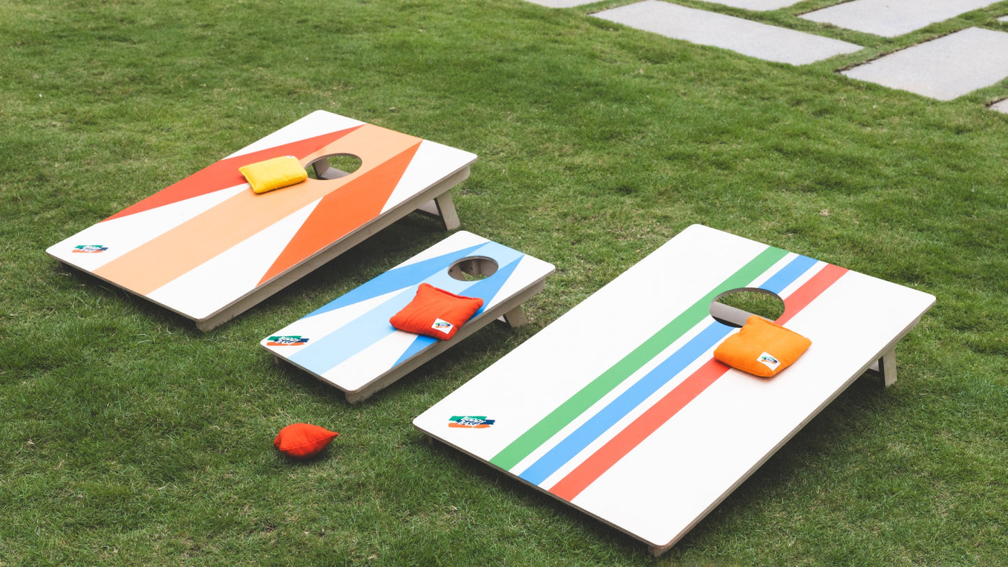 Travel friendly two 1x2 feet cornhole game sets