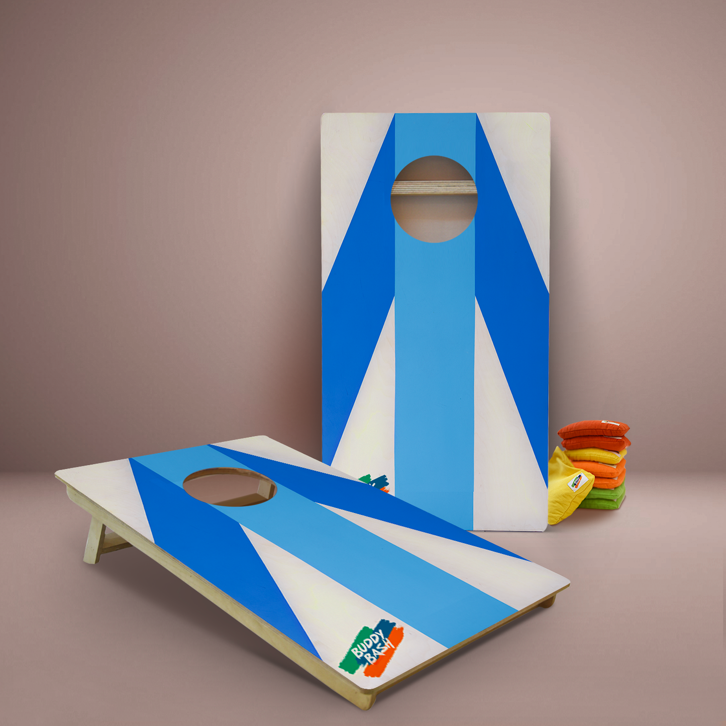 Travel friendly two 1x2 feet cornhole game sets
