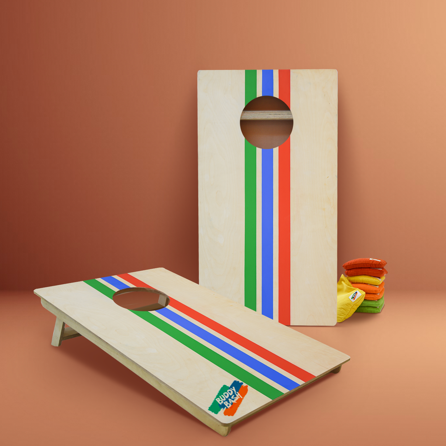 Travel friendly two 1x2 feet cornhole game sets